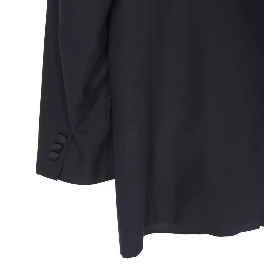 PIERRE BALMAIN Tuxedo Blazer Black Wool Satin Lapel 40R MADE IN USA‎